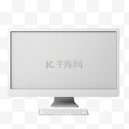 办公台式图片_白色办公桌上的一台台式电脑
