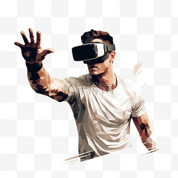 玩vr图片_玩VR护目镜的男子