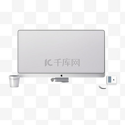 台式mac图片_白色办公桌上的一台台式电脑