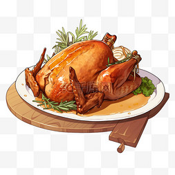 菜品涮菜素菜图片_火鸡感恩节美食卡通手绘元素