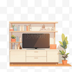 家具卡通电视柜元素立体免扣图案