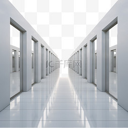 条状放射光线图片_一条长长的走廊，墙上有镜面，光