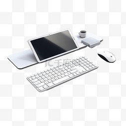桌子上有键盘、鼠标和手机