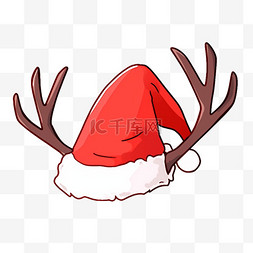 鹿角圣诞帽卡通手绘元素圣诞节