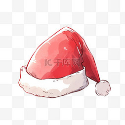 元素圣诞节圣诞帽简笔画卡通