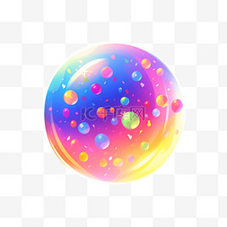 彩色炫彩气泡元素立体免扣图案