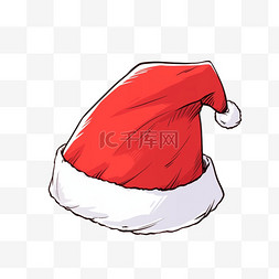 圣诞帽纯色图片_圣诞节简笔画卡通圣诞帽元素