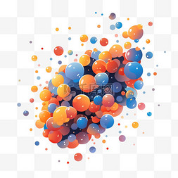 彩色装饰气泡元素立体免扣图案