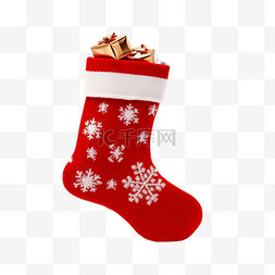 装满礼物的袜子图片_3d免抠圣诞节圣诞袜礼物元素