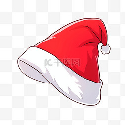 圣诞红色帽子图片_圣诞节圣诞帽卡通简笔画元素