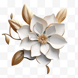 花朵奢华白金元素立体免扣图案