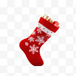 圣诞节礼物圣诞袜3d免抠元素