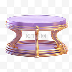质感圆台图片_展台双十一紫色3d免抠元素立体