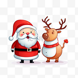 麋鹿雪人图片_圣诞节圣诞老人手绘麋鹿卡通元素