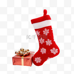 精致装饰图案图片_圣诞节圣诞袜3d免抠礼物元素