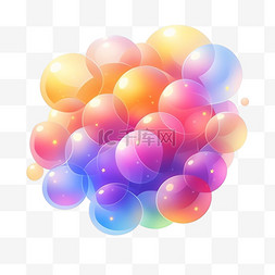 彩色透明气泡元素立体免扣图案