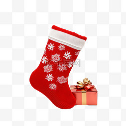 精致装饰图案图片_圣诞节3d免抠圣诞袜礼物元素
