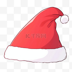 圣诞白色帽子图片_圣诞节元素圣诞帽简笔画卡通