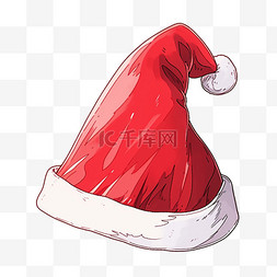 红色绒图片_卡通圣诞节圣诞帽简笔画元素