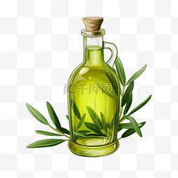 装饰油瓶图片_茶树油油瓶元素立体免扣图案
