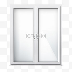 玻璃门边框图片_白色边框玻璃门紧闭