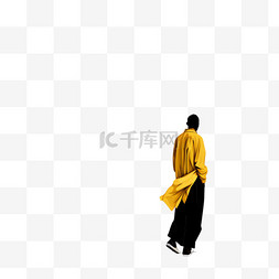 黑白天图片_一名身穿黄黑相间传统服饰的男子