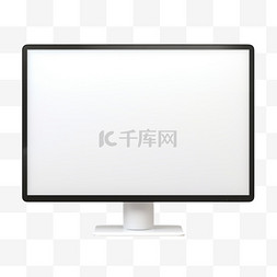 黑色显示器图片_白色木桌上的黑色平板电脑显示器