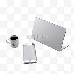 银色iPhone 6s，近乎杯子和MacBook