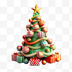 松树参天大树图片_节日圣诞快乐圣诞树立体风圣诞节