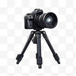 相机图片_安装在三脚架上的相机