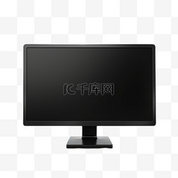 显示器黑色图片_黑色木桌上的黑色平板电脑显示器