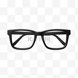 白色打印纸上的黑色镜框眼镜