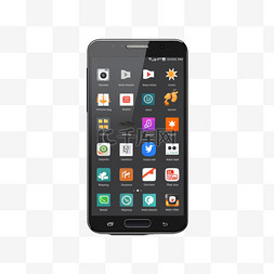 安卓界面样机图片_黑色三星安卓智能手机显示图标