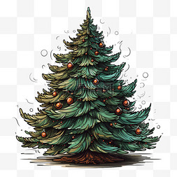 松树圣诞节图片_圣诞放假圣诞老人圣诞树松树扁平