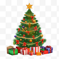 圣诞节松树图片_欢度圣诞老人圣诞圣诞树松树扁平