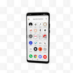 安卓版app图片_黑色三星安卓智能手机显示图标