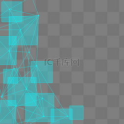 几何蓝色装饰图片_科技电竞蓝色几何边框装饰