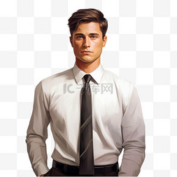 一名穿着正装衬衫打着领带的男子