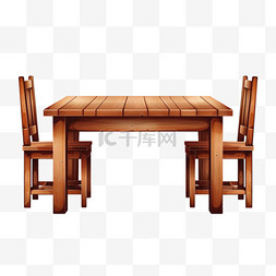 棕木桌椅套装