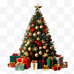 星星图片_圣诞树礼物礼盒圣诞节3d免抠元素