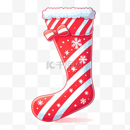 条纹圣诞袜子图片_圣诞节圣诞袜子手绘元素卡通