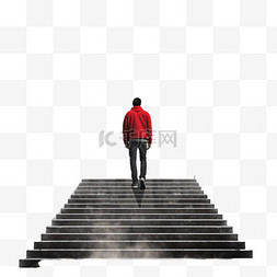 混凝土图片_一名身穿红色夹克和黑色裤子的男