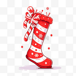 圣诞节手绘圣诞袜子卡通元素