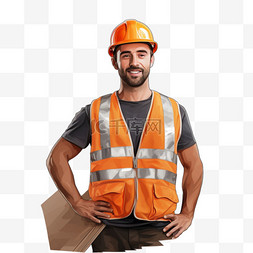 一名身穿安全背心的男子在建筑工