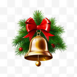 3d松树图片_圣诞节3d圣诞装饰铃铛免抠元素