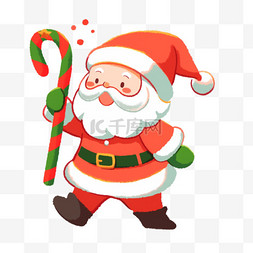 圣诞老人铃铛图片_卡通圣诞节圣诞老人拿着铃铛手绘