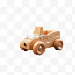 木地板上的玩具车