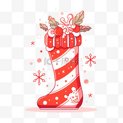 圣诞白雪花图片_卡通圣诞节圣诞袜子手绘元素