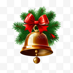 免抠金色铃铛图片_圣诞节圣诞装饰3d免抠元素铃铛
