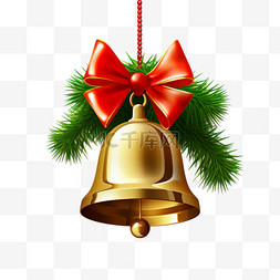 白色圣诞树图片_圣诞装饰铃铛3d免抠圣诞节元素
